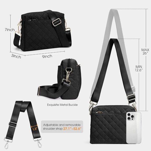 KALIDI Small Women's Crossbody Handbags Quilted Crossbody Bags for Women Ladies - Picture 6 of 7